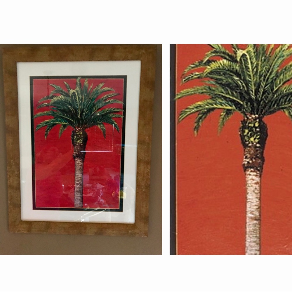 Date Palm on Red by Maria Reyes Jones